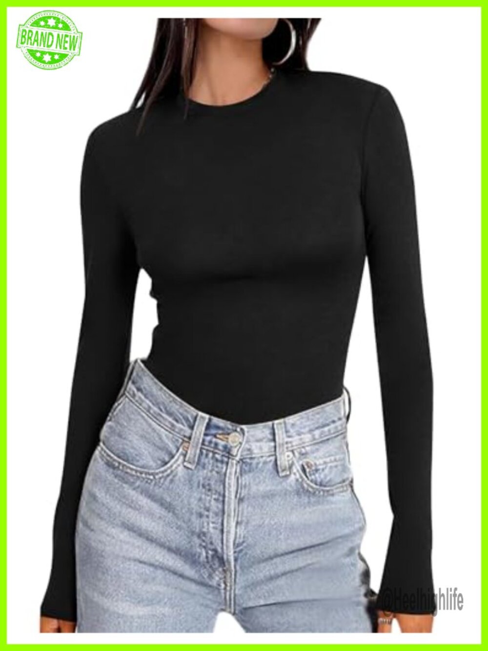 Long Sleeve Fitted Thermal Top Crew Neck Base Layer Women's Shirt
